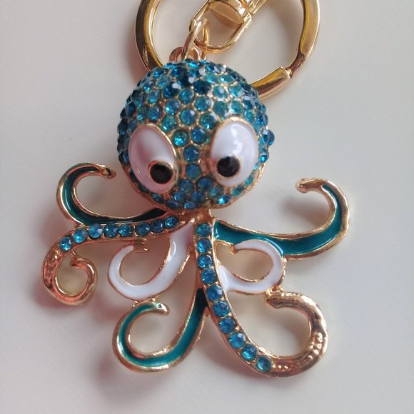 Rhinestone Octopus Keychain - Picture 2 of 4